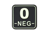JTG Bloodtype Square gummipatch 0 Neg