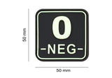 JTG Bloodtype Square gummipatch 0 Neg
