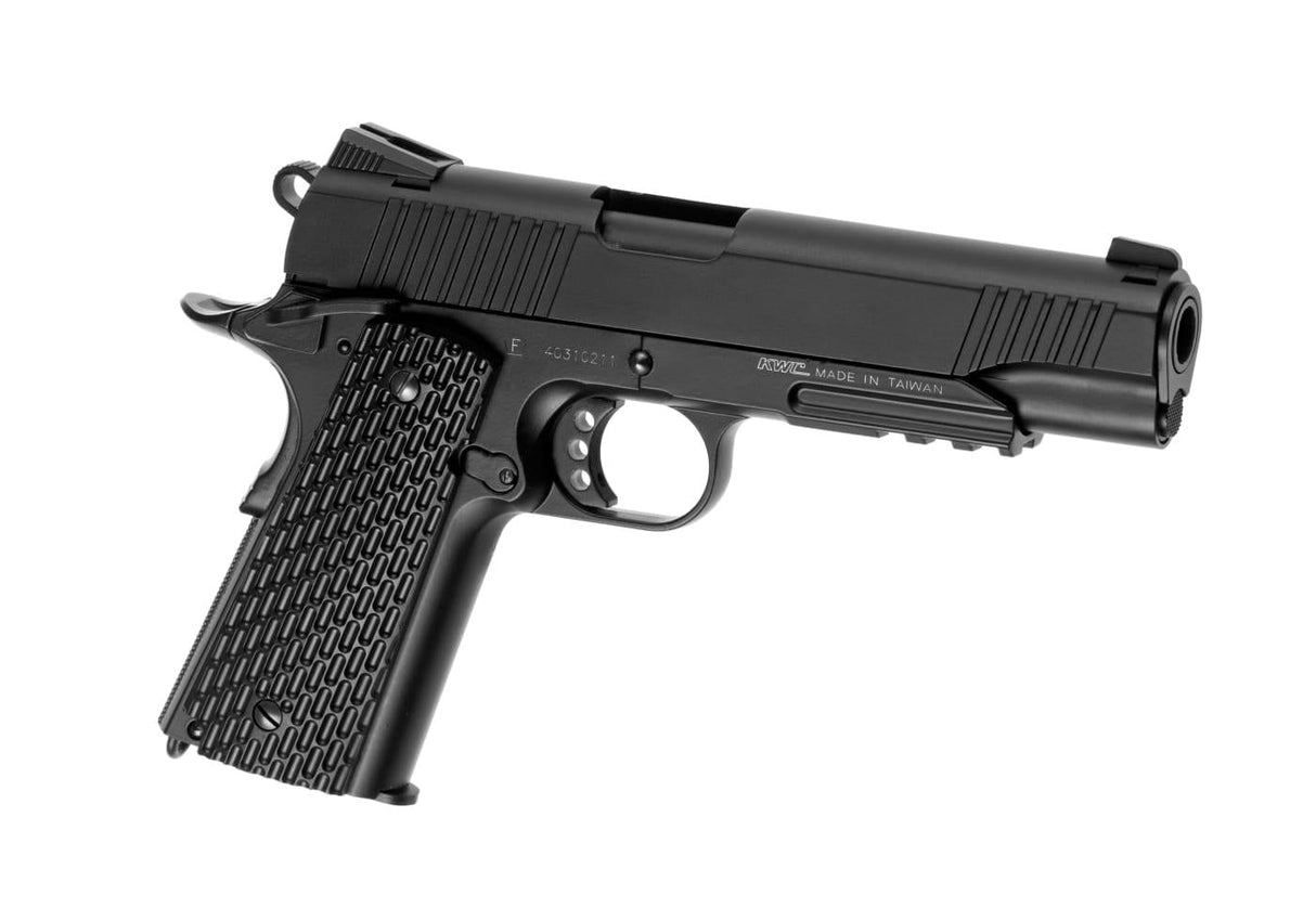 KWC M1911 Tactical CO2 Blowback Pistol - Sort, Full Metal