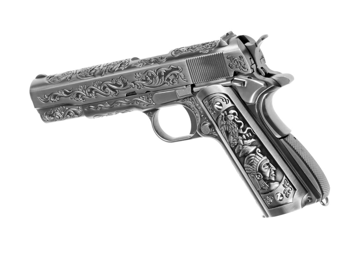 WE M1911 Etched helmetal GBB - Sølv