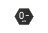 JTG Bloodgroup Hexagon gummipatch 0 Neg - SWAT