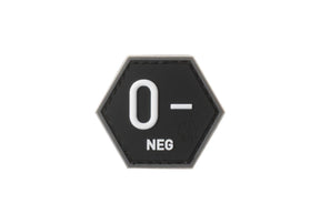 JTG Bloodgroup Hexagon gummipatch 0 Neg - SWAT