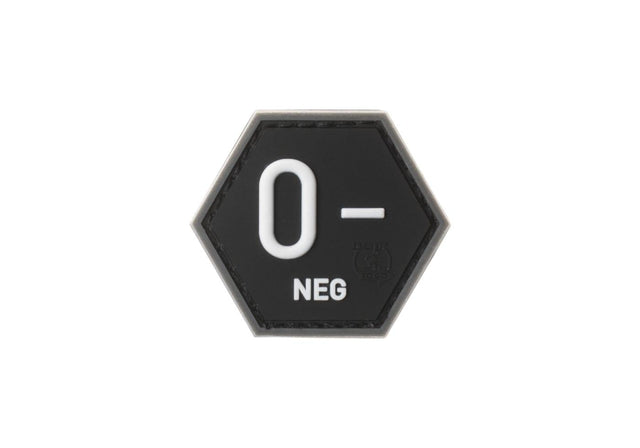 JTG Bloodgroup Hexagon gummipatch 0 Neg - SWAT