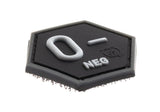 JTG Bloodgroup Hexagon gummipatch 0 Neg - SWAT