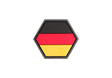 JTG German Flag Hexagon gummipatch - Multicolor