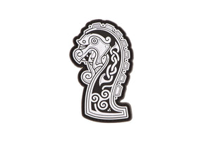 JTG Northman Dragon Ship Head gummipatch - Hvid