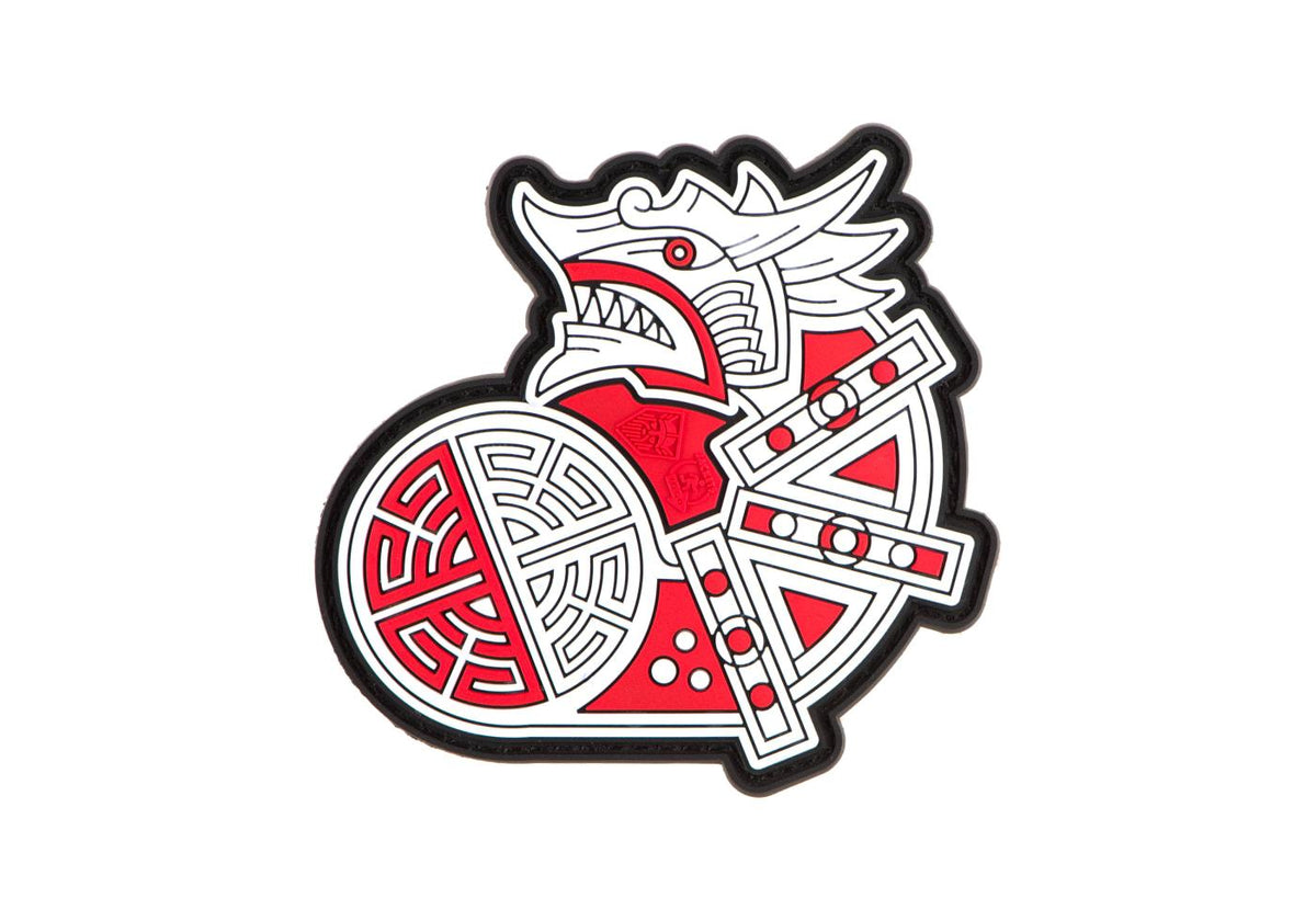 JTG Viking Dragon Ship Head gummipatch - Multicolor