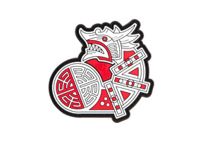 JTG Viking Dragon Ship Head gummipatch - Multicolor