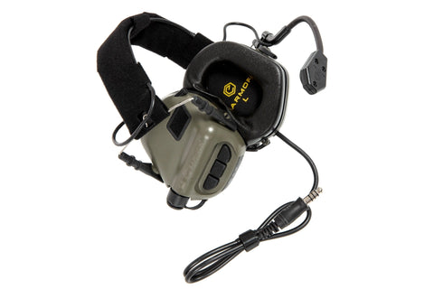 M32 Elektronisk Høreværn m/ Mikrofon - OD Green