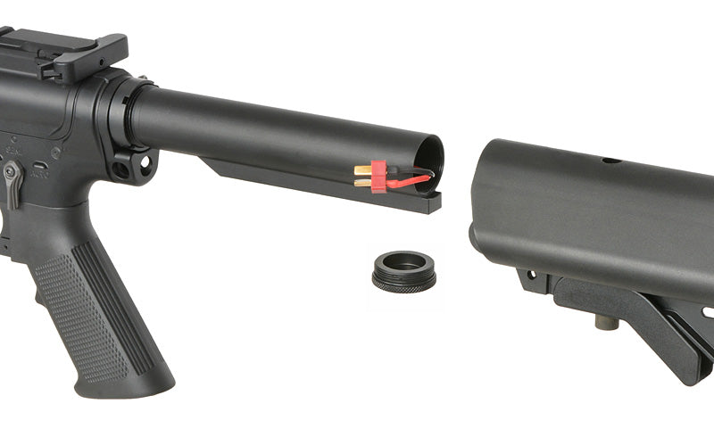 WE13 13" M4/AR-15 Knight's Armament Airsoft Riffel, 30 RPS, ETU - Sort