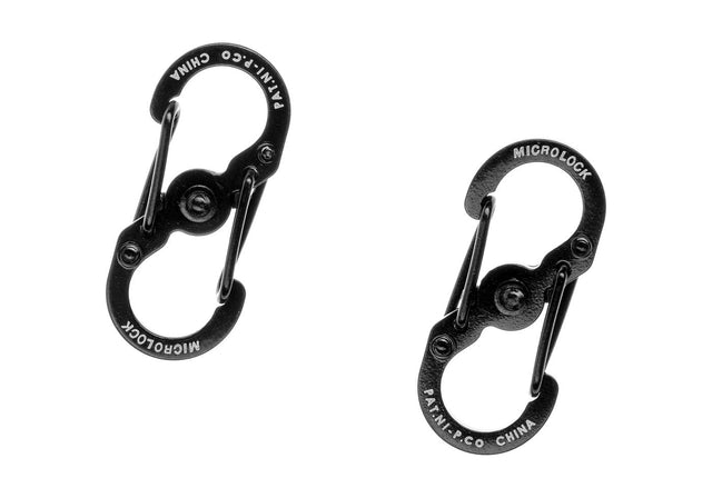 Nite Ize S-Biner rustfrit stål MicroLock 2pcs - Sort