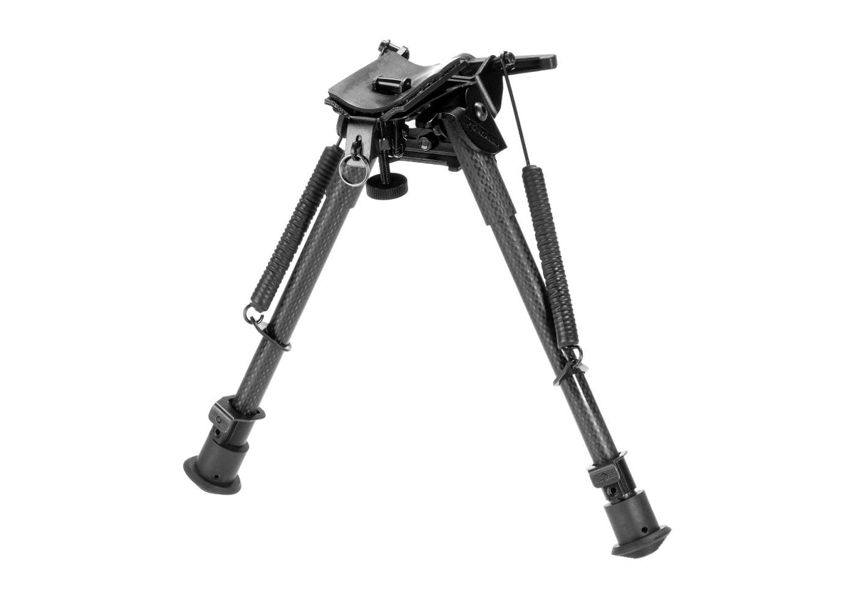 RokStad Carbon Fiber 9-13.5 Tommer Swivel Fjeder Retractable Bipod - Sort
