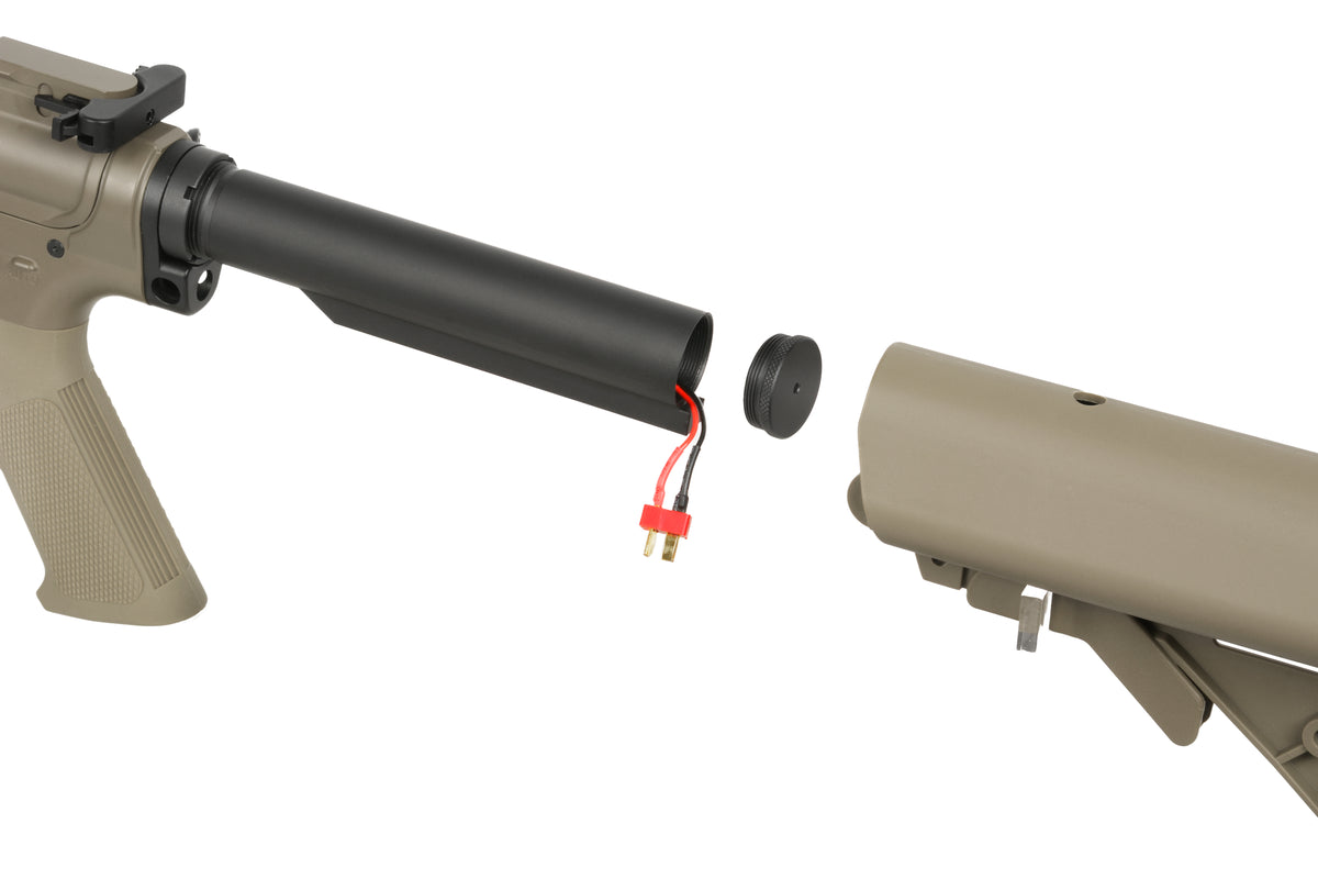 WE13 9,5" M4/AR-15 Knight's Armament Airsoft Riffel, 30 RPS, ETU - TAN