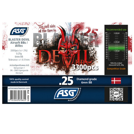 Blaster Devil, 0.25g, airsoft BB, 3300 stk. flaske
