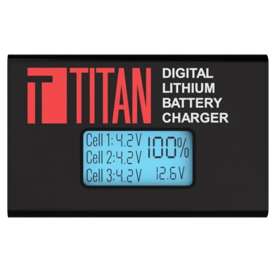TITAN Digital Charger V2 til Li-Po / Li-Ion (EU Plug) – Sort