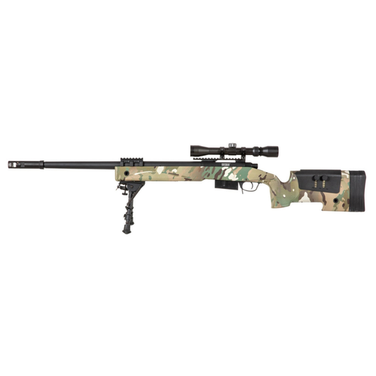Specna Arms SA-S03 CORE Sniper Riffel Multicam med Scope og Bipod