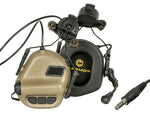M32H Elektronisk Høreværn m/ Mikrofon til EXFIL Hjelm - Tan