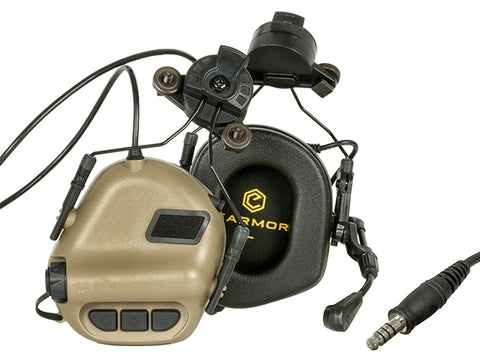 M32H Elektronisk Høreværn m/ Mikrofon til EXFIL Hjelm - Tan