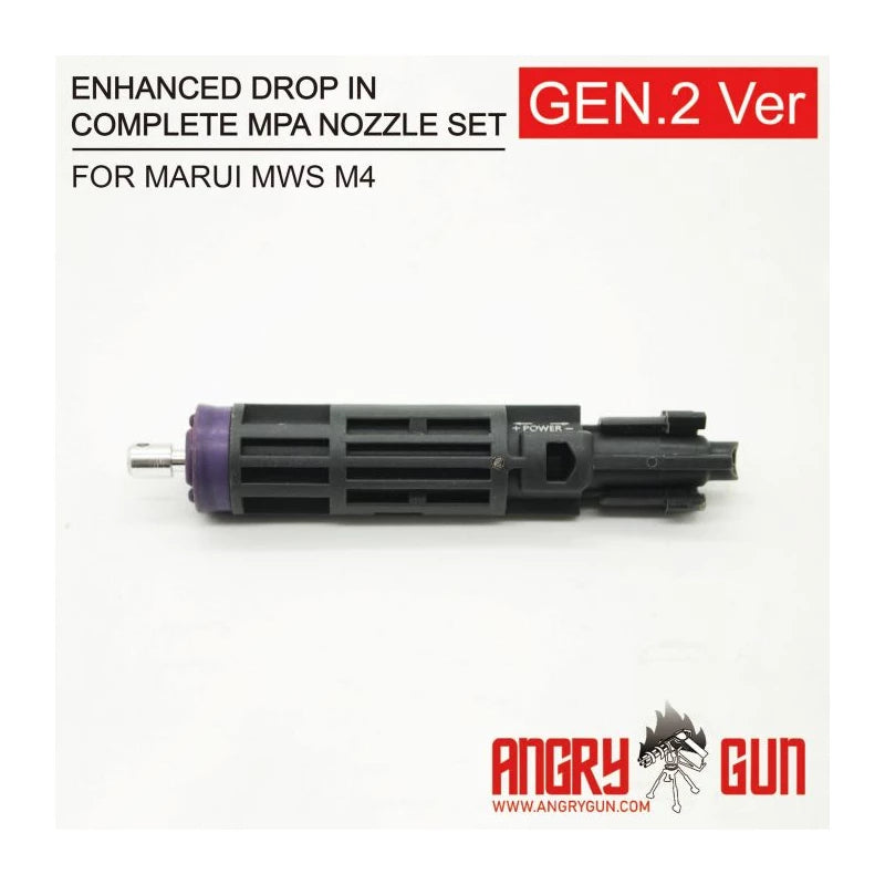 Angry Gun Enhanced Drop-In Complete MPA Nozzle Set Gen 2 til Marui MWS M4 - Grå