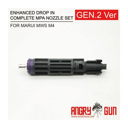 Angry Gun Enhanced Drop-In Complete MPA Nozzle Set Gen 2 til Marui MWS M4 - Grå