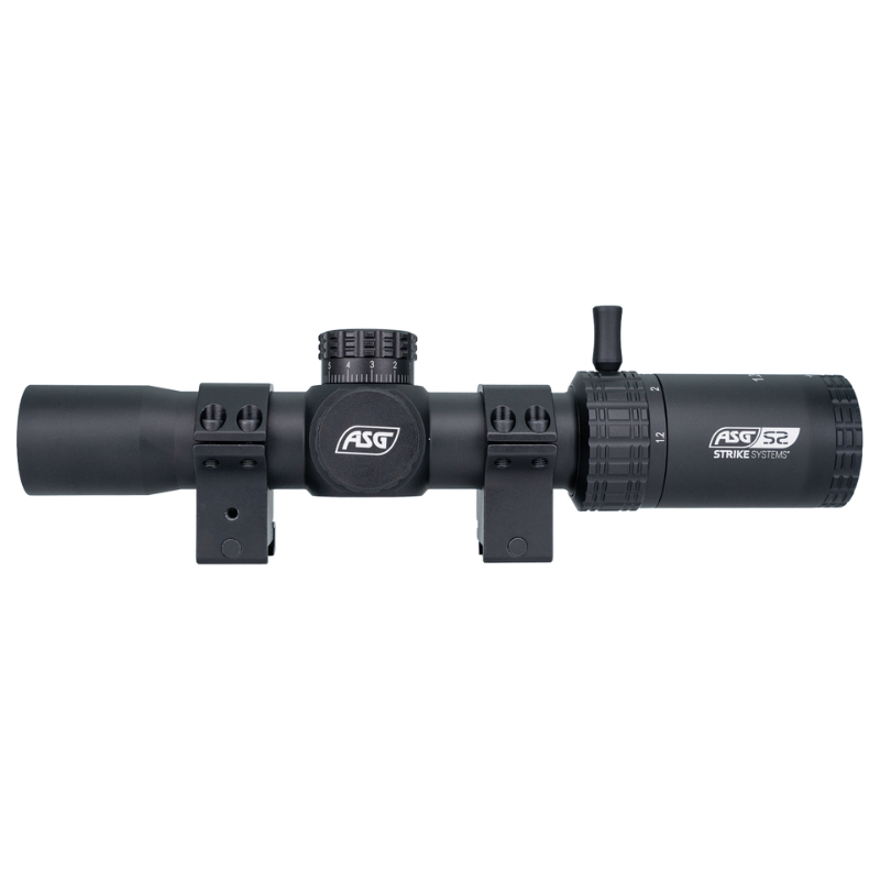LMTS-02 LPVO airsoft scope 1.2-6x28 med throw lever | Airsoftgeek