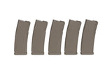 Set of 5 S-Mag Mid-Cap magazines for 125 BBs Olive