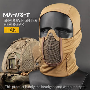 Shadow Balaclava med Steel Half Fighter Face Mask – Tan