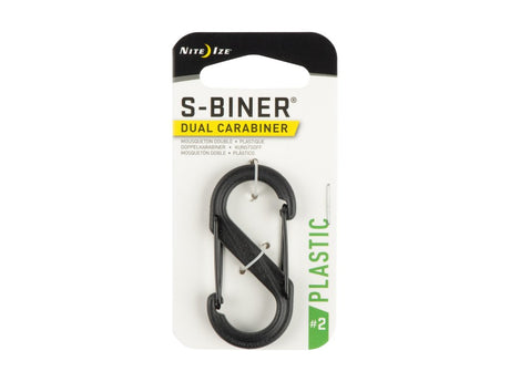 S-BINER® PLASTIK DUAL Karabinhage, SORT - STØRRELSE 2