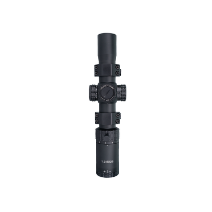 LMTS-02 LPVO airsoft scope 1.2-6x28 med throw lever | Airsoftgeek