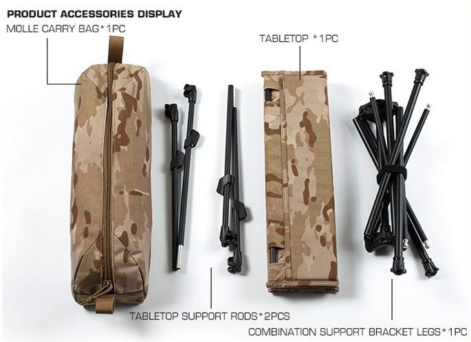 WoSporT WST foldbart feltbord 60 x 39 x 40 cm – Multicam