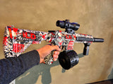 Splatter M416 Gel Blaster - Rød Grafiti