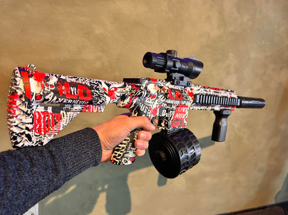 Splatter M416 Gel Blaster - Rød Grafiti
