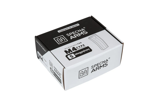 Set of 5 mid-cap magazines for 140 rounds for M4/M16 replicas - black