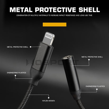 12 cm Lightning Audio adapterkabel 3,5 mm hovedtelefonadapter