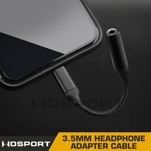 12 cm Lightning Audio adapterkabel 3,5 mm hovedtelefonadapter