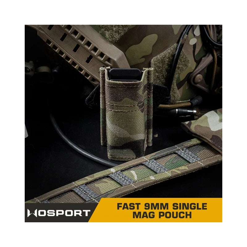 Fast Type Single 9mm Magasin Pouch - Sort Multicam