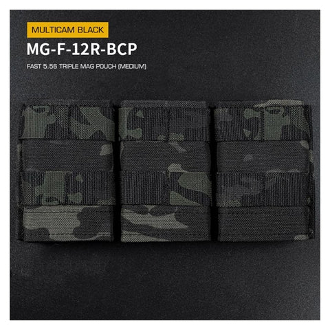 FAST Type Triple 5.56 Magasin pouch (Medium) Sort Multicam