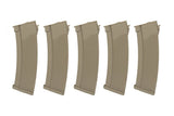 Set of 5 S-Mag magazines for J series - Hi-cap - Tan