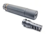 Angry Gun DASM-S QD lyddæmper med flashhider, 14 mm CCW, sort