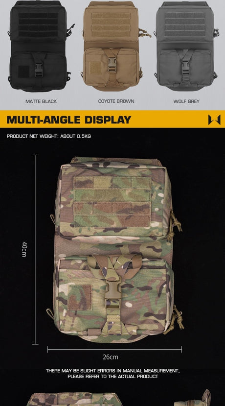 WoSporT WST SCARAB MOLLE-bagpanel med granat- og IFAK-lomme
