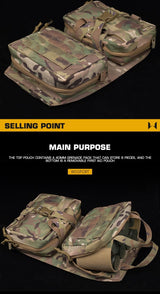 WoSporT WST SCARAB MOLLE-bagpanel med granat- og IFAK-lomme