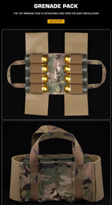 WoSporT WST SCARAB MOLLE-bagpanel med granat- og IFAK-lomme
