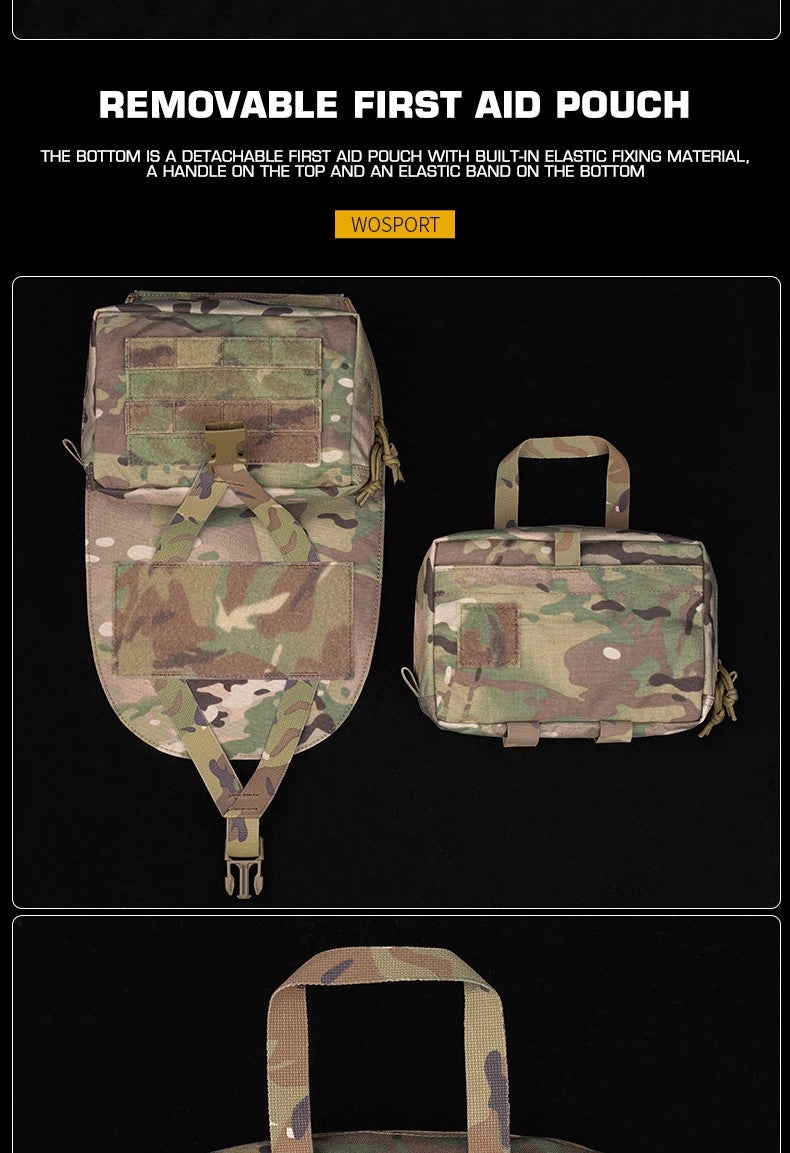WoSporT WST SCARAB MOLLE-bagpanel med granat- og IFAK-lomme
