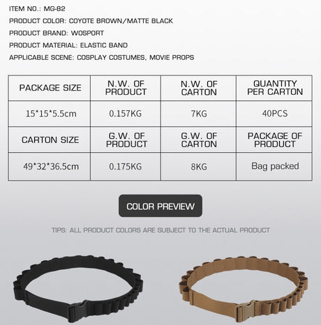 WST Bandolier Belt for 16× 40mm Grenade Shell