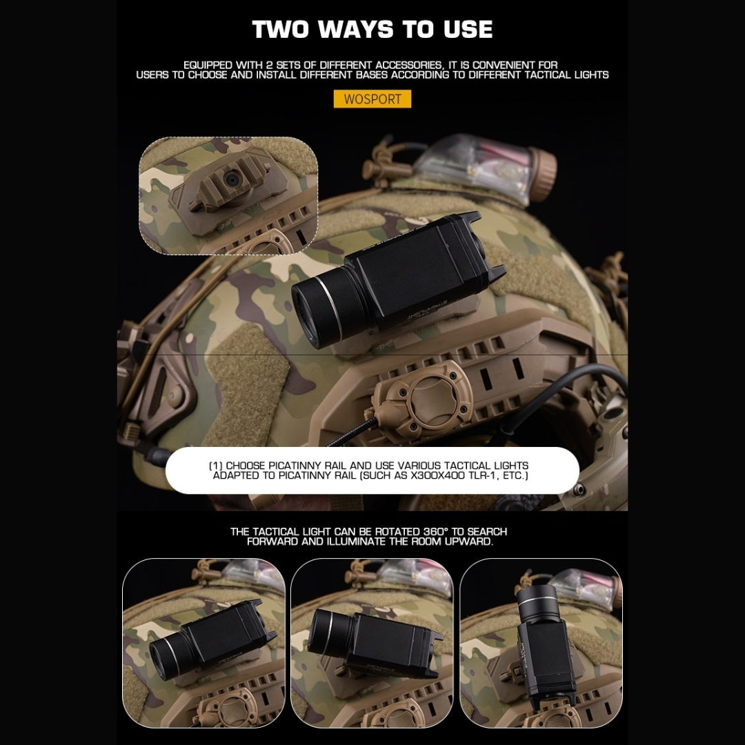 WST Universal Helmet Tactical Light Adapter, VELCRO Mount