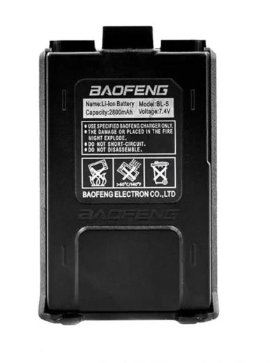 Li-Ion Battery for the Baofeng UV-5R Radio, 2800 mAh with USB-C charging