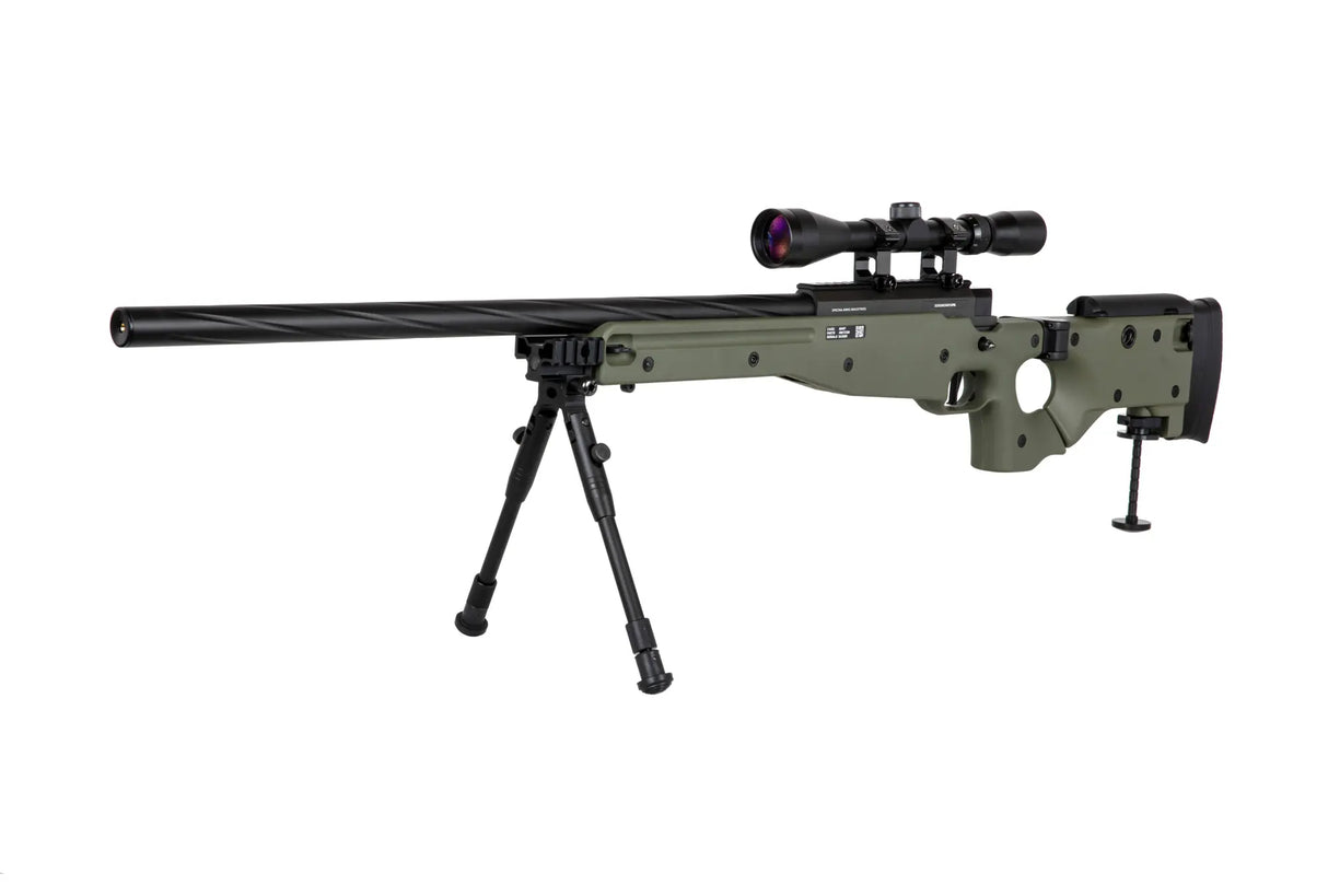 Specna Arms SA-S14 sniper airsoft rifle with scope and bipod Olive