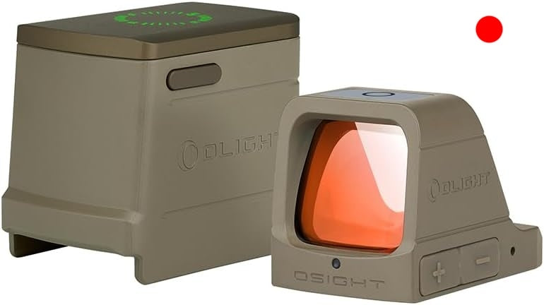 OLIGHT OSIGHT rødpunktsigte med rød 3 MOA dot og ladecover, Tan