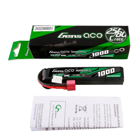 Gens ACE 11,1V 1000mAh 25C LiPo - T-Dean