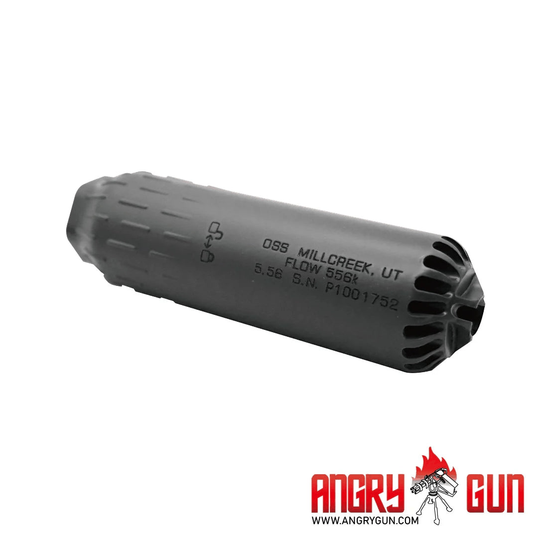 Angry Gun FLOW 556K lyddæmper i 3D-printet stål, 14 mm CCW